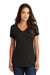 District DM1170L Womens Perfect Weight Short Sleeve V-Neck T-Shirt Jet Black Model Front