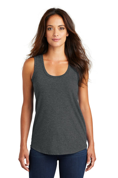 District DM138L Womens Perfect Tri Tank Top Black Frost Model Front