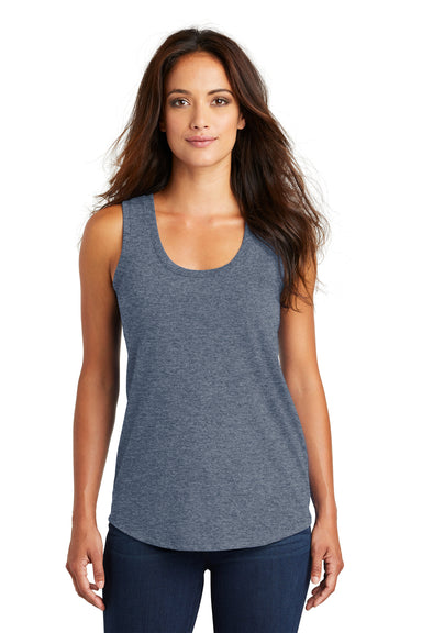 District DM138L Womens Perfect Tri Tank Top Navy Blue Frost Model Front