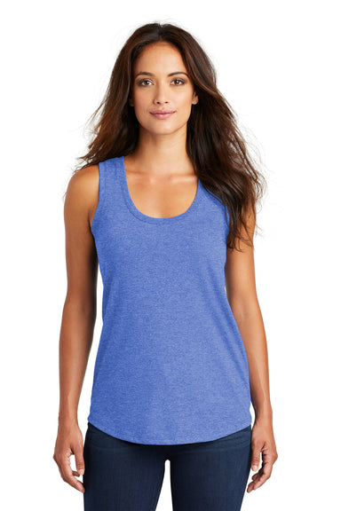 District DM138L Womens Perfect Tri Tank Top Royal Blue Frost Model Front