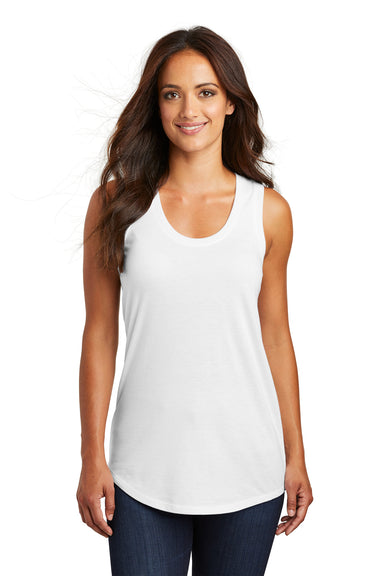 District DM138L Womens Perfect Tri Tank Top White Model Front