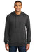 District DM391 Mens Fleece Hooded Sweatshirt Hoodie Heather Black Model Front