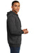 District DM391 Mens Fleece Hooded Sweatshirt Hoodie Heather Black Model Side