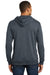 District DM391 Mens Fleece Hooded Sweatshirt Hoodie Heather Navy Blue Model Back