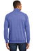 District DM392 Mens Fleece 1/4 Zip Sweatshirt Heather Deep Royal Blue Model Back