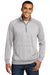 District DM392 Mens Fleece 1/4 Zip Sweatshirt Heather Grey Model Front