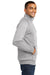 District DM392 Mens Fleece 1/4 Zip Sweatshirt Heather Grey Model Side