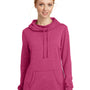 District Womens Fleece Hooded Sweatshirt Hoodie - Heather Azalea Pink