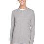 Devon & Jones Womens Perfect Fit Ribbon Cardigan Sweater - Heather Grey