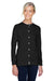 Devon & Jones DP181W Womens Perfect Fit Ribbon Cardigan Sweater Black Model Front