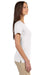 Devon & Jones DP182W Womens Perfect Fit Short Sleeve Crewneck T-Shirt White Model Side