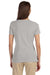 Devon & Jones DP182W Womens Perfect Fit Short Sleeve Crewneck T-Shirt Heather Grey Model Back