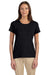 Devon & Jones DP182W Womens Perfect Fit Short Sleeve Crewneck T-Shirt Black Model Front