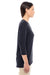 Devon & Jones DP184W Womens Perfect Fit 3/4 Sleeve V-Neck T-Shirt Black Model Side