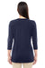 Devon & Jones DP184W Womens Perfect Fit 3/4 Sleeve V-Neck T-Shirt Navy Blue Model Back