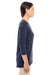 Devon & Jones DP184W Womens Perfect Fit 3/4 Sleeve V-Neck T-Shirt Navy Blue Model Side