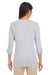 Devon & Jones DP186W Womens Perfect Fit Long Sleeve V-Neck T-Shirt Heather Grey Model Back