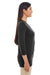 Devon & Jones DP186W Womens Perfect Fit Long Sleeve V-Neck T-Shirt Black Model Side