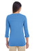 Devon & Jones DP186W Womens Perfect Fit Long Sleeve V-Neck T-Shirt French Blue Model Back