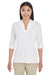 Devon & Jones DP188W Womens Perfect Fit 3/4 Sleeve Polo Shirt White Model Front