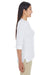 Devon & Jones DP188W Womens Perfect Fit 3/4 Sleeve Polo Shirt White Model Side