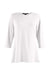 Devon & Jones DP192W Womens Perfect Fit 3/4 Sleeve Wide Neck T-Shirt White Flat Front