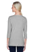 Devon & Jones DP192W Womens Perfect Fit 3/4 Sleeve Wide Neck T-Shirt Heather Grey Model Back