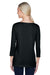 Devon & Jones DP192W Womens Perfect Fit 3/4 Sleeve Wide Neck T-Shirt Black Model Back