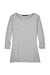 Devon & Jones DP192W Womens Perfect Fit 3/4 Sleeve Wide Neck T-Shirt Heather Grey Flat Front