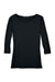 Devon & Jones DP192W Womens Perfect Fit 3/4 Sleeve Wide Neck T-Shirt Black Flat Front