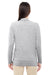 Devon & Jones DP462W Womens Perfect Fit Cardigan Sweater Heather Grey Model Back