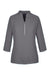 Devon & Jones DP611W Womens Perfect Fit Short Sleeve 1/4 Zip Crepe Tunic Graphite Grey Flat Front