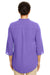 Devon & Jones DP611W Womens Perfect Fit Short Sleeve 1/4 Zip Crepe Tunic Grape Purple Model Back