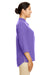 Devon & Jones DP611W Womens Perfect Fit Short Sleeve 1/4 Zip Crepe Tunic Grape Purple Model Side