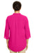 Devon & Jones DP611W Womens Perfect Fit Short Sleeve 1/4 Zip Crepe Tunic Crown Raspberry Pink Model Back