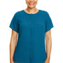 Devon & Jones Womens Perfect Fit Short Sleeve Blouse - Dark Teal Blue