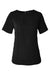 Devon & Jones DP613W Womens Perfect Fit Boat Neck Short Sleeve Blouse Black Flat Front