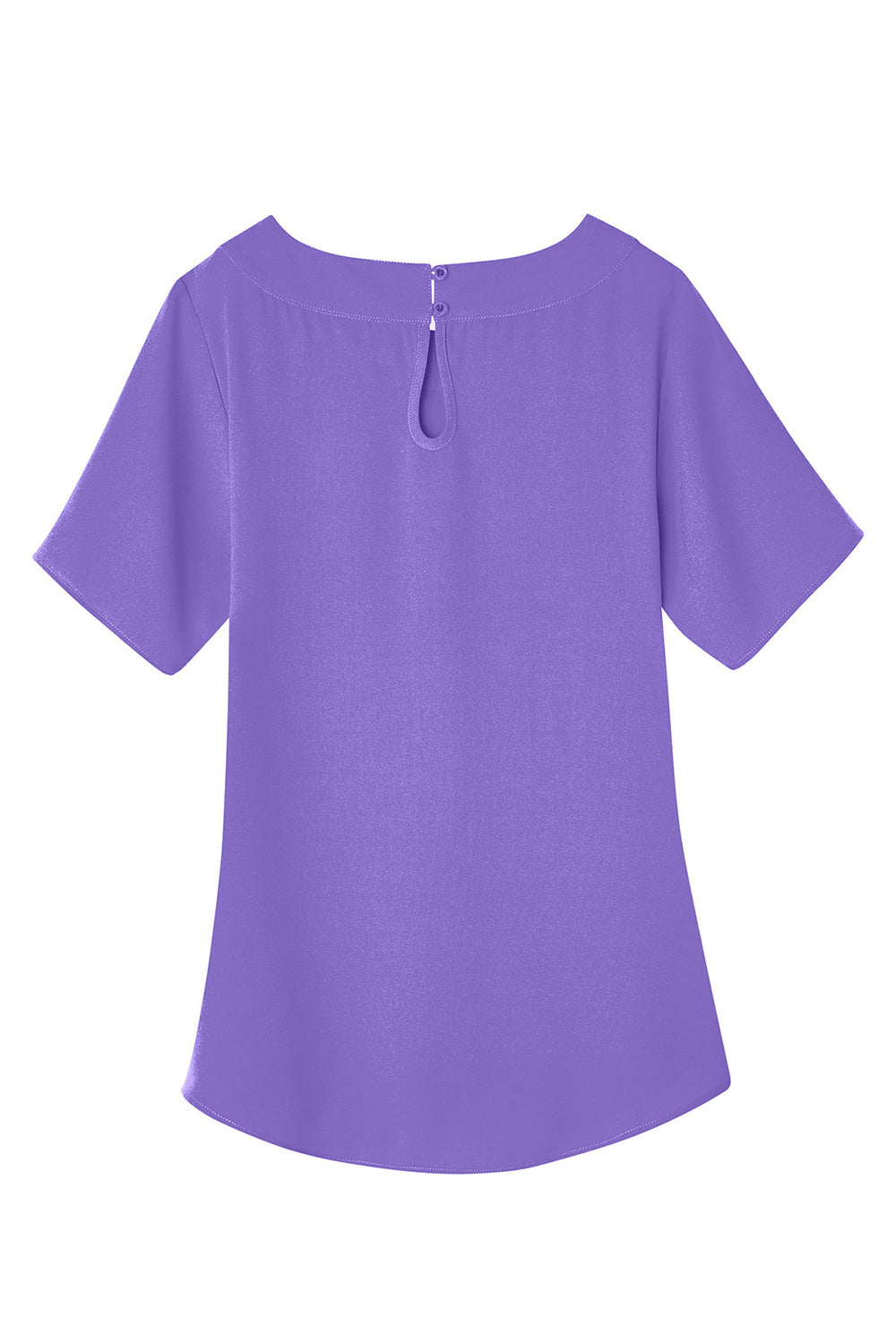 Devon & Jones DP613W Womens Perfect Fit Boat Neck Short Sleeve Blouse Grape Purple Flat Back