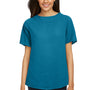 Devon & Jones Womens Perfect Fit Boat Neck Short Sleeve Blouse - Dark Teal Blue