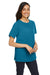 Devon & Jones DP613W Womens Perfect Fit Boat Neck Short Sleeve Blouse Dark Teal Blue Model 3q