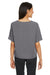 Devon & Jones DP617W Womens Perfect Fit Tie Front Short Sleeve Blouse Graphite Grey Model Back