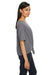 Devon & Jones DP617W Womens Perfect Fit Tie Front Short Sleeve Blouse Graphite Grey Model Side