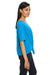 Devon & Jones DP617W Womens Perfect Fit Tie Front Short Sleeve Blouse Ocean Blue Model Side