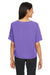 Devon & Jones DP617W Womens Perfect Fit Tie Front Short Sleeve Blouse Grape Purple Model Back