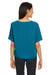 Devon & Jones DP617W Womens Perfect Fit Tie Front Short Sleeve Blouse Dark Teal Blue Model Back