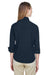 Devon & Jones DP625W Womens Perfect Fit 3/4 Sleeve Button Down Shirt Navy Blue Model Back