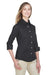 Devon & Jones DP625W Womens Perfect Fit 3/4 Sleeve Button Down Shirt Black Model 3q