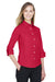 Devon & Jones DP625W Womens Perfect Fit 3/4 Sleeve Button Down Shirt Red Model 3q