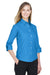 Devon & Jones DP625W Womens Perfect Fit 3/4 Sleeve Button Down Shirt French Blue Model 3q