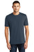 District DT104 Mens Perfect Weight Short Sleeve Crewneck T-Shirt New Navy Blue Model Front